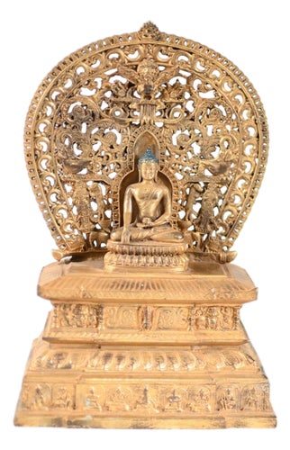 Tibetan Bronze Gilt Shakyamuni Meditation Buddha Statue