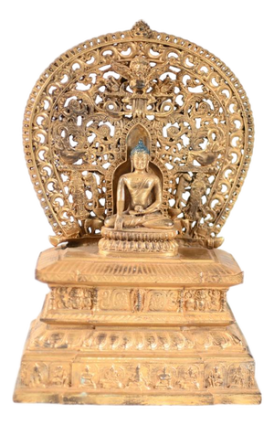 Tibetan Bronze Gilt Shakyamuni Meditation Buddha Statue