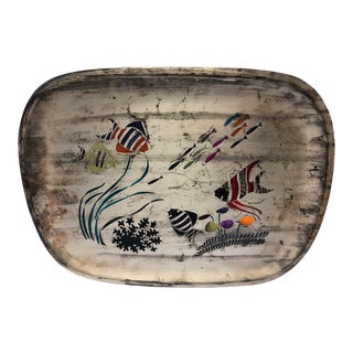 1960s Los Castillo Azteca Pluma Serving Tray For Sale