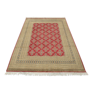 Bokhara Jaldar Rug 8’1” X 10’1” Pink Wool Tribal Hand-Knotted Oriental Carpet