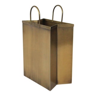 Vintage Brass Shopping Bag For Sale