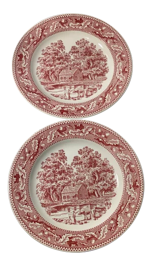 Vintage Royal China Co. Memory Lane Dinner Plates- a Pair