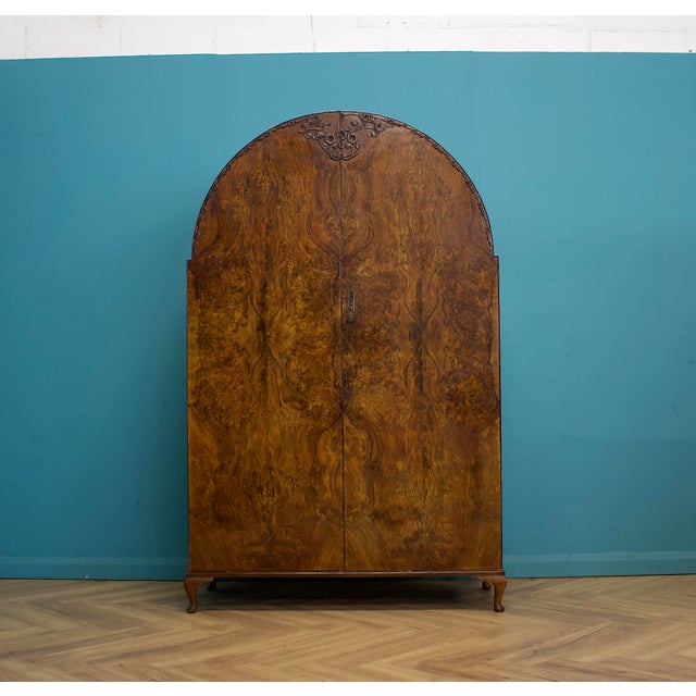 Art Deco Burr Walnut Wardrobe, 1930s For Sale - Image 11 of 11