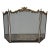Vintage French Country Metal & Mesh Gold Fireplace Screen For Sale