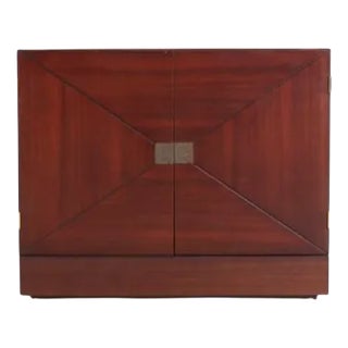 Vintage Bar Cabinet with Brass Markings For Sale