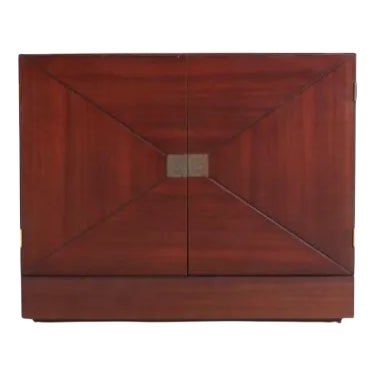 Vintage Bar Cabinet with Brass Markings For Sale