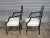 Late 20th Century Pair of Karges Hepplewhite Plum Arm Chairs Ebonized, Carved Hand Painted Leather Fabric For Sale - Image 12 of 12