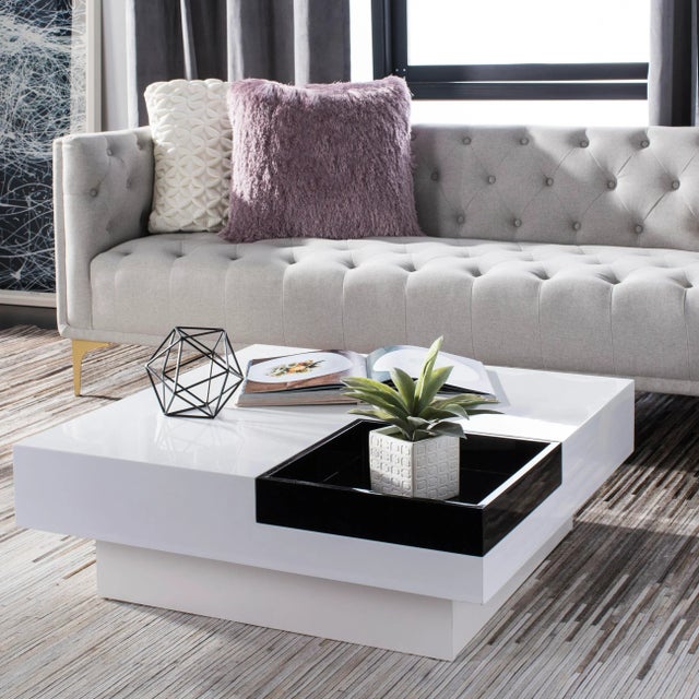 Wood Modern Coffee Table in White & Black For Sale - Image 7 of 8