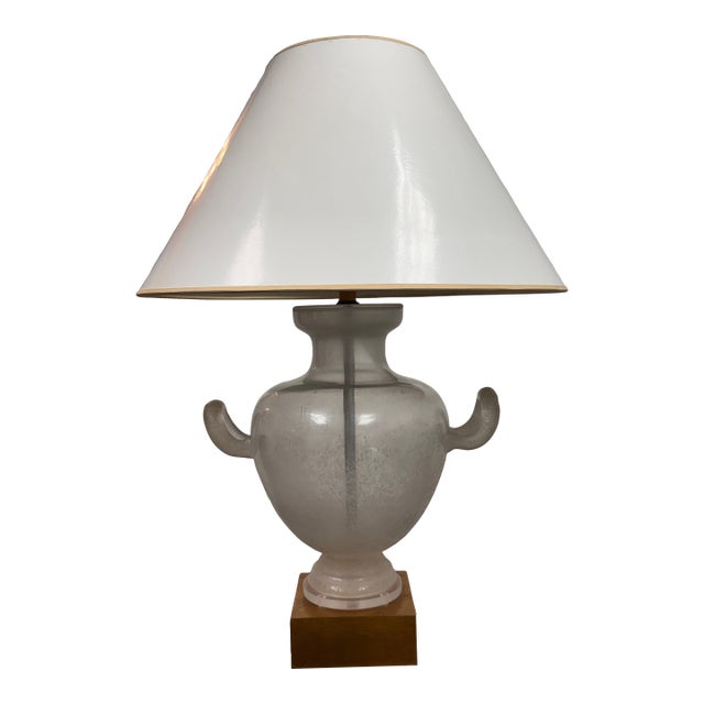 Odada Seguso Glass Vase Table Lamp For Sale