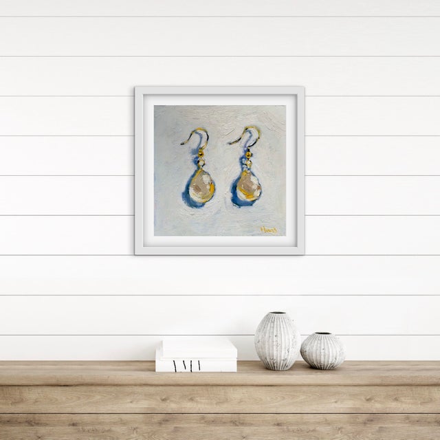 Original Oil Painting – Pearl Drop Earrings Still Life For Sale - Image 12 of 12