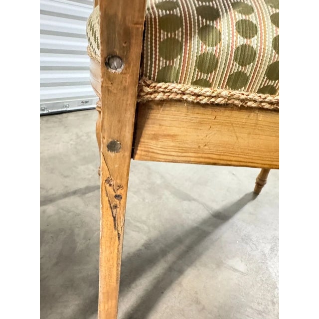 Antique Carved Wood Polka Dot Seat Armchairs - A Pair For Sale - Image 12 of 18