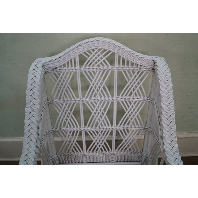Victorian Style White Wicker Lounge Chair with Ottoman Chairish