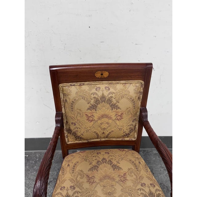 French Empire Carved Mahogany Chair, Antique For Sale - Image 9 of 12