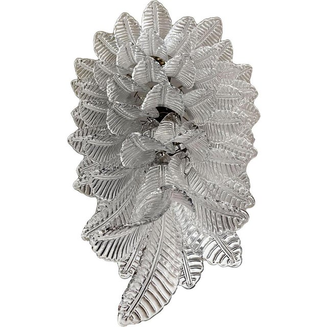 Large Italian Murano Felci Glass Spiral Chandelier with 83 Clear Glasses, 1990s For Sale - Image 9 of 14