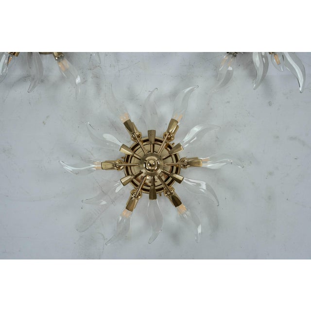 Brass and Crystal Ceiling Lamps, Italy, 1970s, Set of 3 For Sale - Image 6 of 18