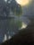 In The Silence, James 1:17 by Thomas Kegler | Oil on board Landscape with a river and trees at dawn For Sale