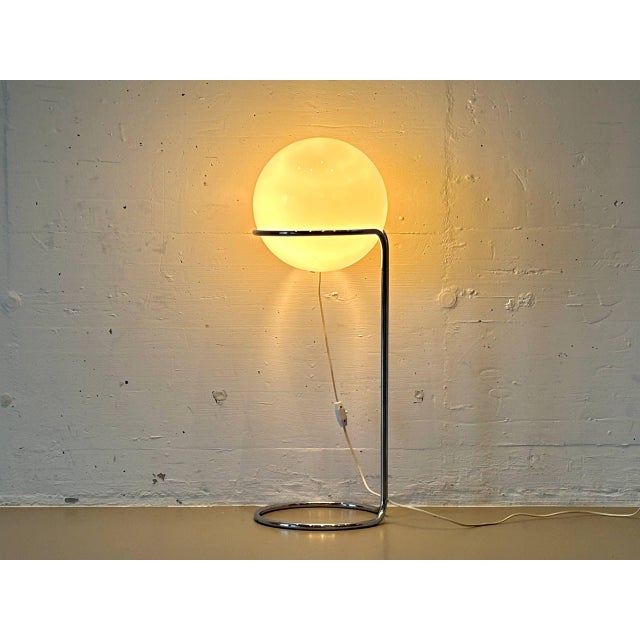 Space Age Floor Lamp with Opal Glass Globe and Chrome Frame, 1970s For Sale - Image 9 of 18