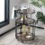 3 Tier Round Bar Cart And Wine Rack in Gun Metal & Tinted Glass For Sale In New York - Image 6 of 7