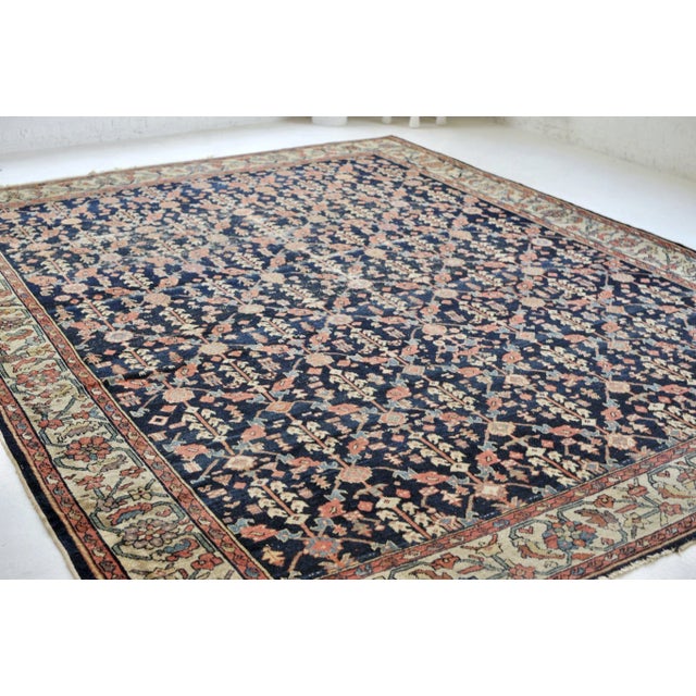 Boho Chic Antique Lattice Design Bordered Rug, 9.11 x 12.6 For Sale - Image 3 of 11