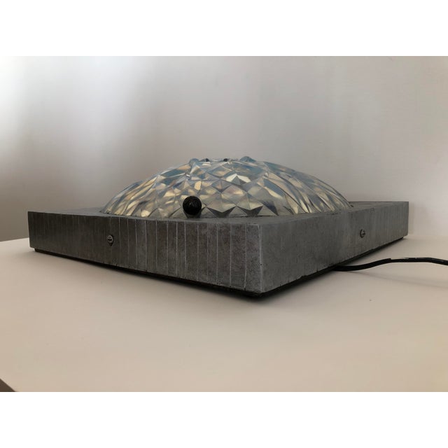 Blue Hunnebelle French Iron Glass Flushmount LIght Fixture For Sale - Image 8 of 11