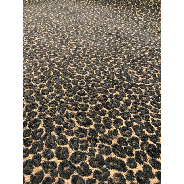 Kravet Modern Navy Blue and Gray Chenille Leopard Print 35669.505