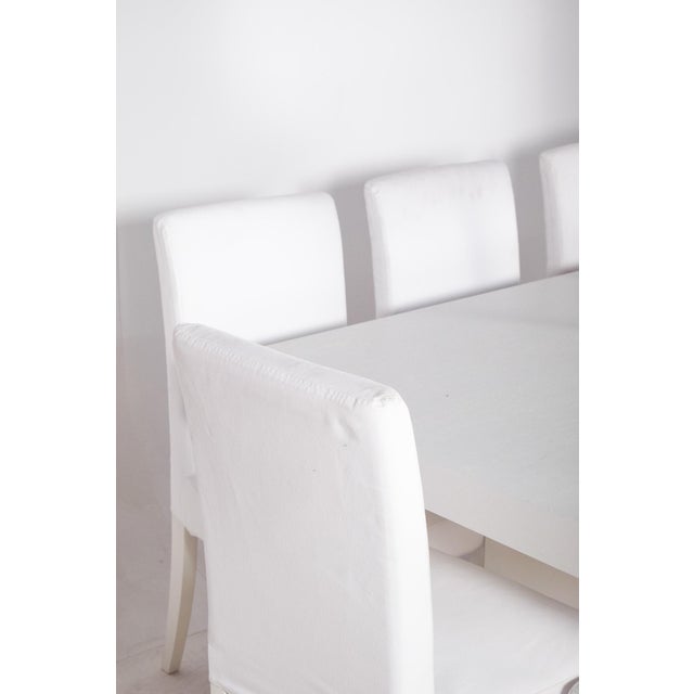 Large White Painted Dining Table with Chairs, 2000, Set of 12 For Sale - Image 10 of 14