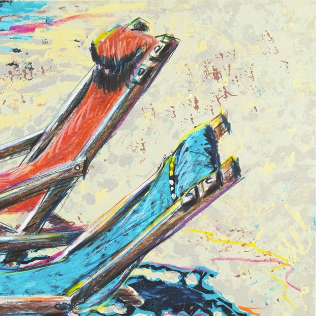 Paper 'Chairs on the Bay' by Margie Dickson, 1990; California Woman Artist For Sale - Image 7 of 12