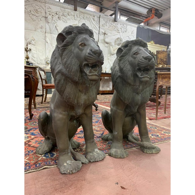 Unknown, Pair of Bronze Lions, 1928, Bronze, in Very Good conditions. Designed 1920 to 1949 This piece is attributed to...