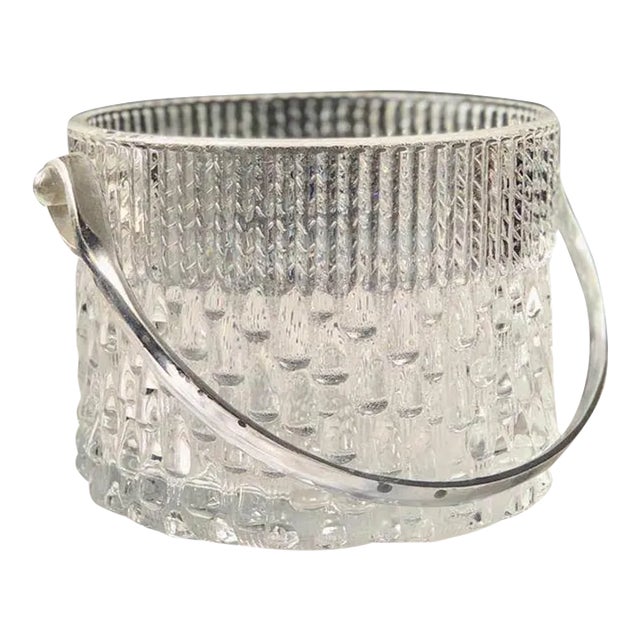 Mid-Century Modern Chrome and Bamboo Ice Bucket For Sale