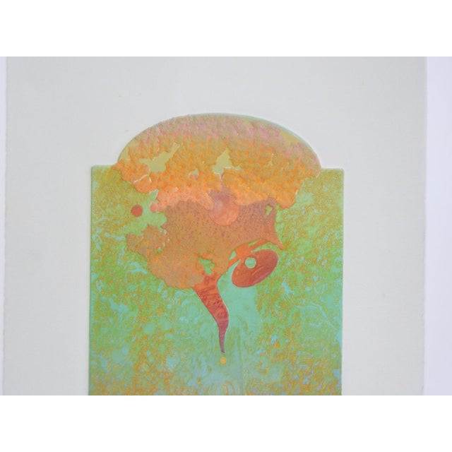 Mid-Century Modern 1983 Abstract Surreal Color Etching For Sale - Image 3 of 4