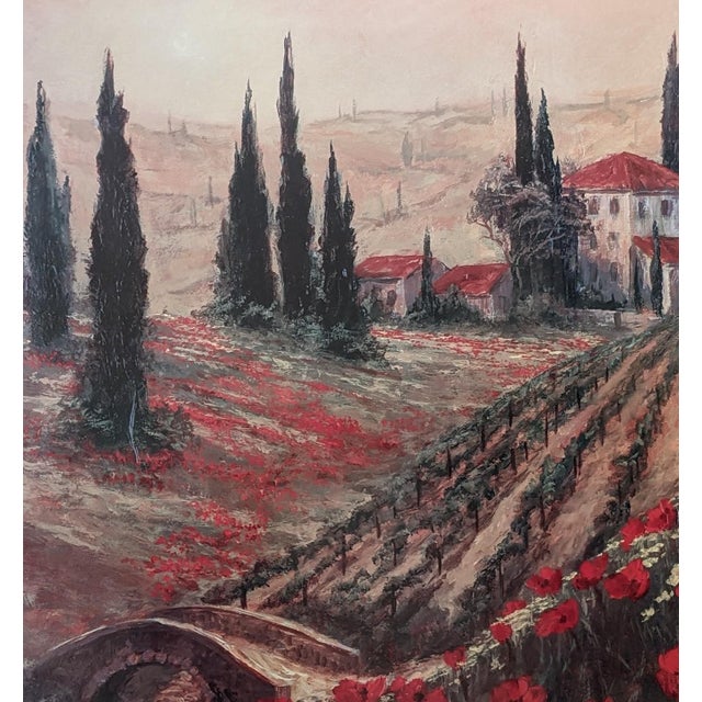 Late 20th Century Signed Fronckowiak "Poppies of Toscano I & II" Framed Fine Art Print Pair For Sale - Image 10 of 18