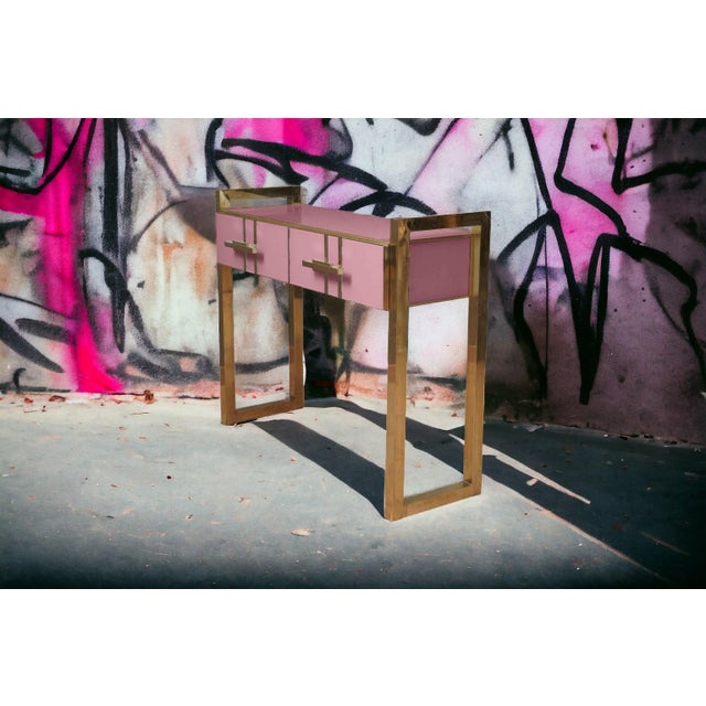 Pink Murano Glass Console Table from Justfurnituress SRL For Sale - Image 9 of 10