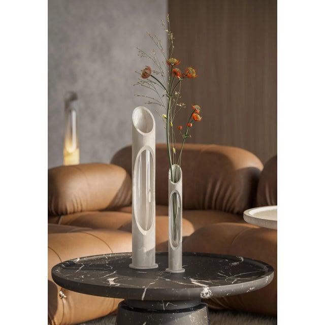 Modern Modern Vase in White Onyx Marble, Designed by Jacopo Simonetti For Sale - Image 3 of 6