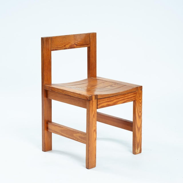 Vintage Pine Dining Chairs with Visible Joints, 1960s, Set of 4 For Sale - Image 6 of 17