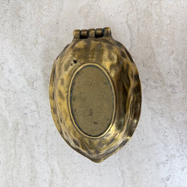 Mid-Century Modern Walnut Shaped Nut Cracker in Brass, 1970s For Sale - Image 3 of 10