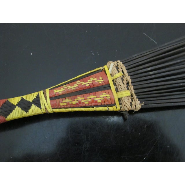 Antique Malaita Solomon Islands Woven Black Palm Frond Ceremony Head Comb Set For Sale - Image 9 of 12