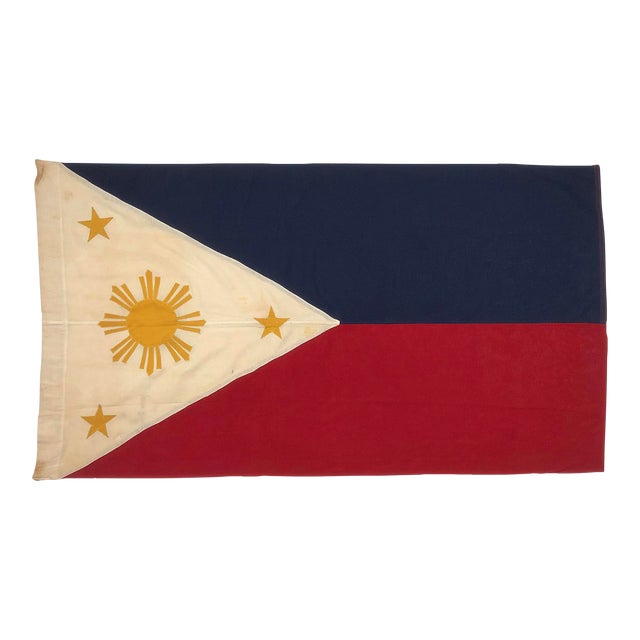 Vintage Cotton Sewn Flag of the Philippines For Sale
