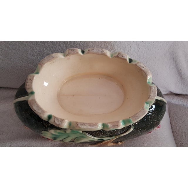 Early 1900's Antique Majolica Centre Bowl For Sale - Image 9 of 10