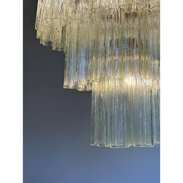 Italian Champagne Tronchi Murano Glass Flush Mount in Venini Style by Simoeng for Simoeng For Sale - Image 6 of 9