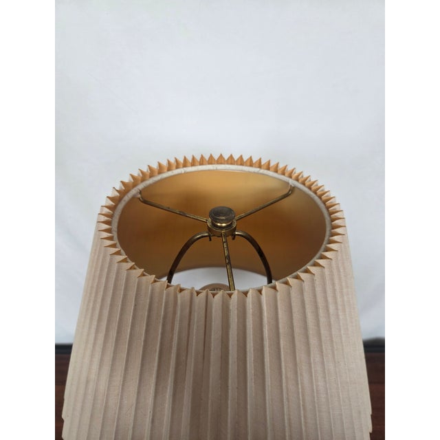 Stiffel Vintage Brass Stiffel Table Lamp W/ Pleated Shade For Sale - Image 4 of 10