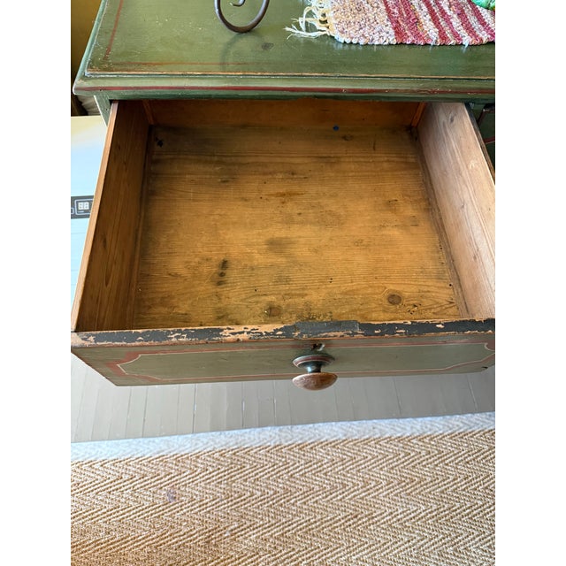 19th Century English Pine Panted Chest of Drawers For Sale - Image 9 of 9