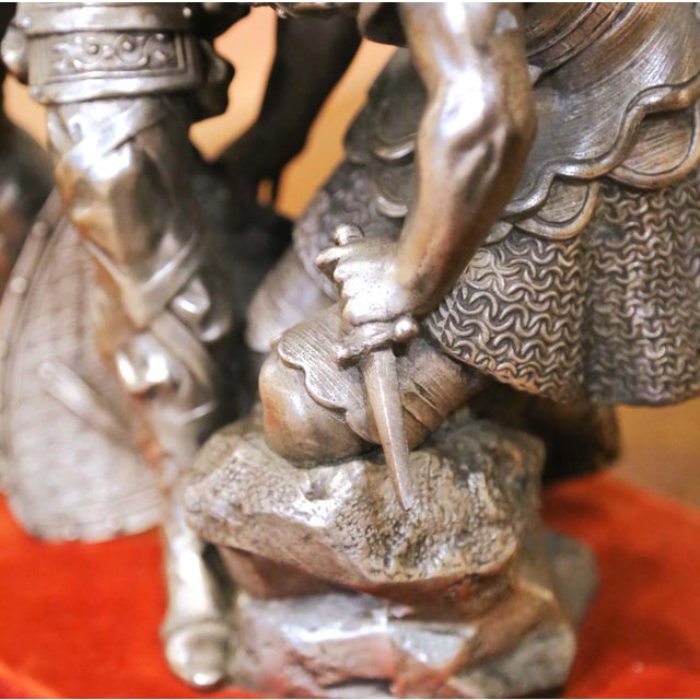 19th Century French Silvered Bronze Figural Sculpture Mounted as Table Lamp For Sale - Image 12 of 15