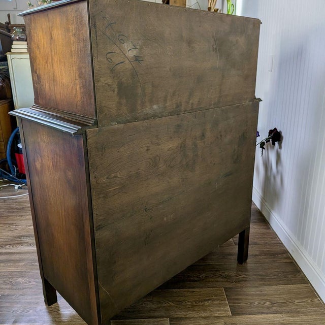 Vintage Burl Wood Spanish Revival Chest-on-Chest Dresser For Sale - Image 12 of 16
