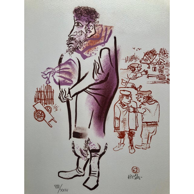 Hand signed in pencil and numbered with Roman numerals 8/24. A very small edition. Old Lower East Side of New York or East...