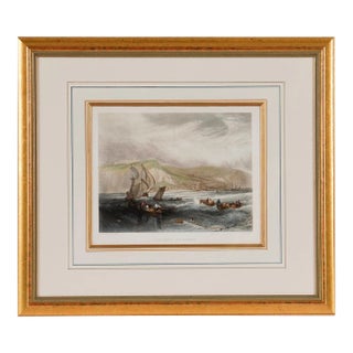 Fishing Off Hastings, England: A Framed 19th C. Engraving After J. M. W. Turner, 1859 For Sale