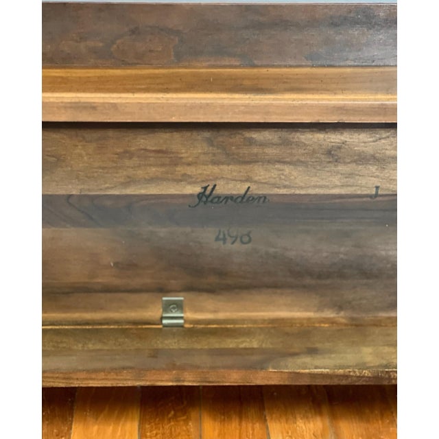 Harden Furniture Country English Style Cherry Wood Bench With Splayed Legs, 20th C. For Sale - Image 14 of 14