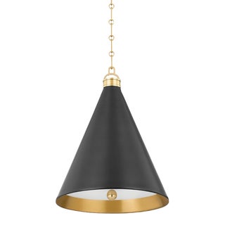 Hudson Valley Lighting Mark D. Sikes Osterley 1-Light Pendant, 15" - Distressed Bronze For Sale