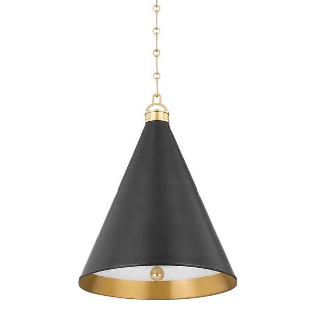 Hudson Valley Lighting Mark D. Sikes Osterley 1-Light Pendant, 15" - Distressed Bronze For Sale