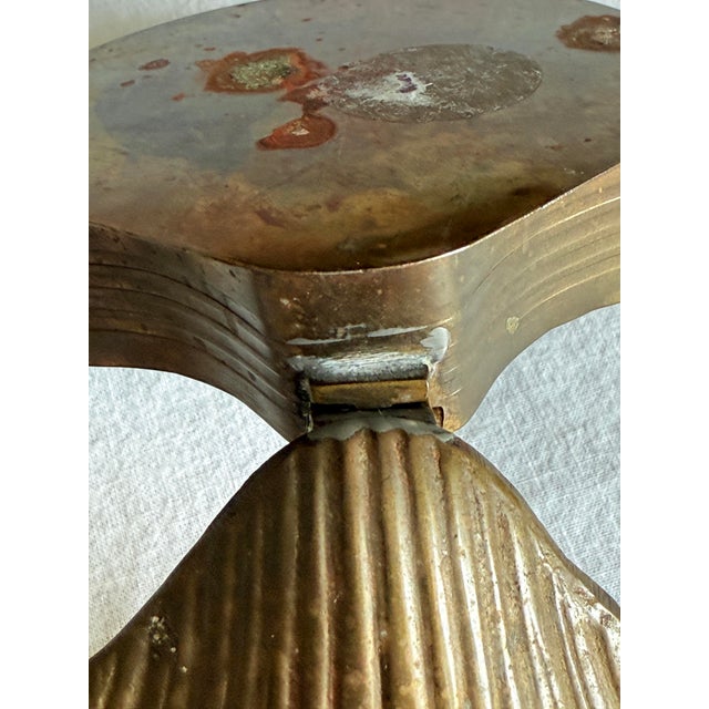 Metal Vintage Hollywood Regency Style Brass Shell Keepsake Box For Sale - Image 7 of 11