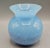 Large Italian Modern hand blown Murano Vetro Eseguito vase in lovely shades of blue dappled with pink hues. This mouth...